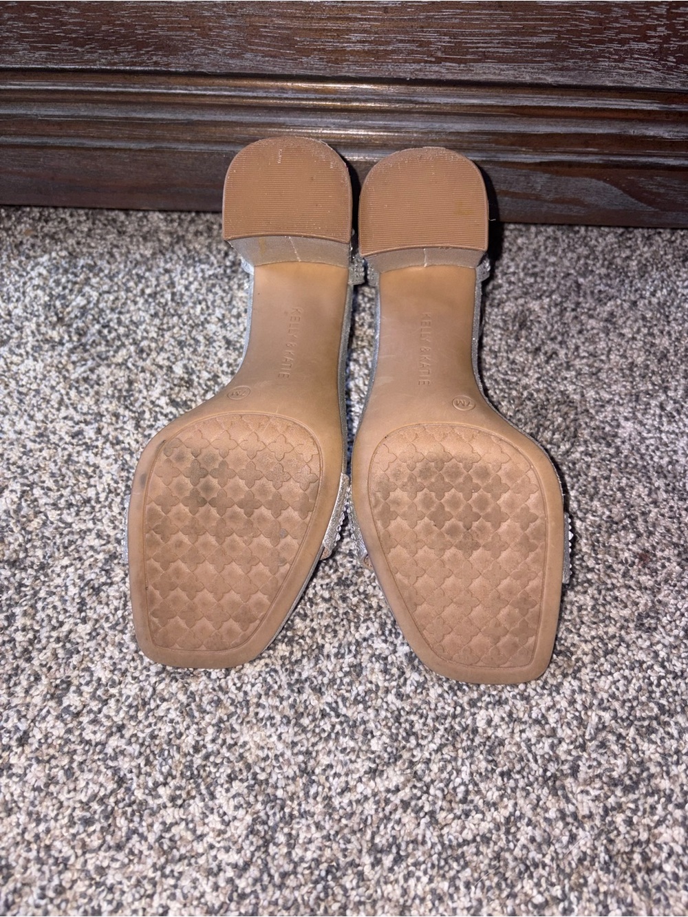 Kelly & Katie Silver Rhinestone Block Heel Sandals - Picture 4 of 4